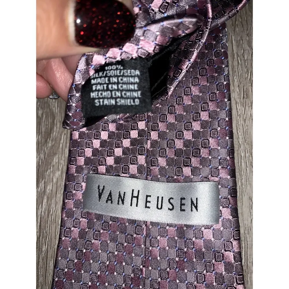 Van Heusen‎ Men's Silk Tie Set 3pc Striped Designer Formal Wedding